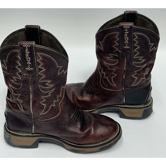 Tony Lama Westen Cowboy Boot Kids Size 13D Brown Leather Rodeo Country Farm Work - Picture 5 of 9